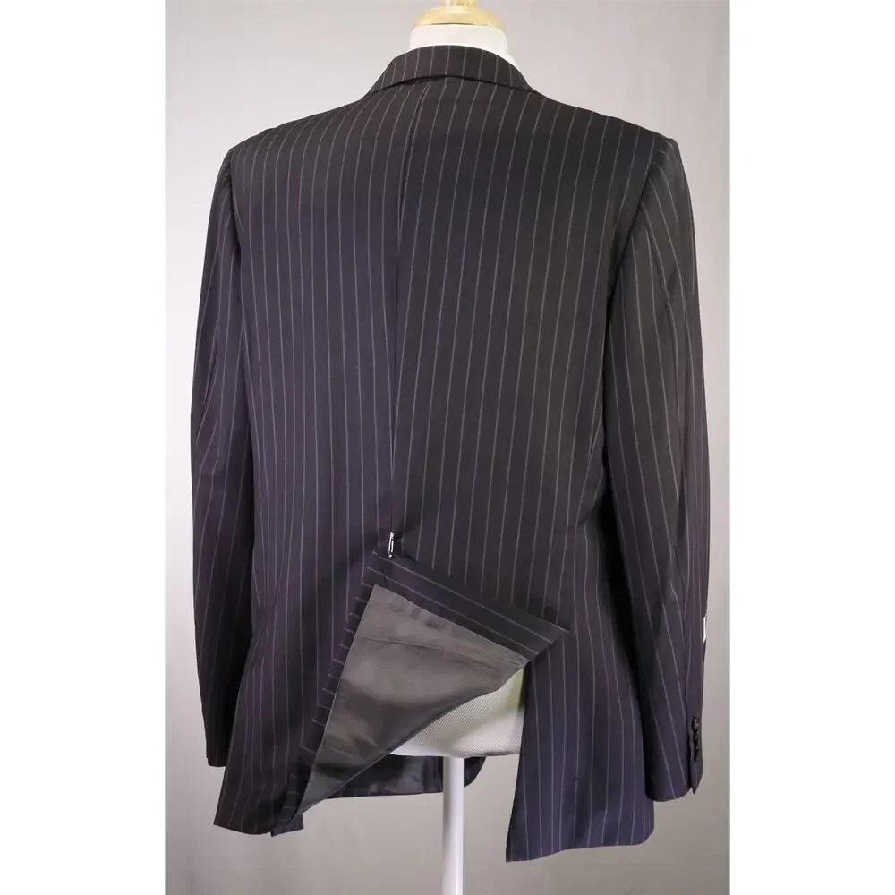 Banana Republic Gray Bold Pinstripe Peak Lapel 2-Btn Wool Suit 44R